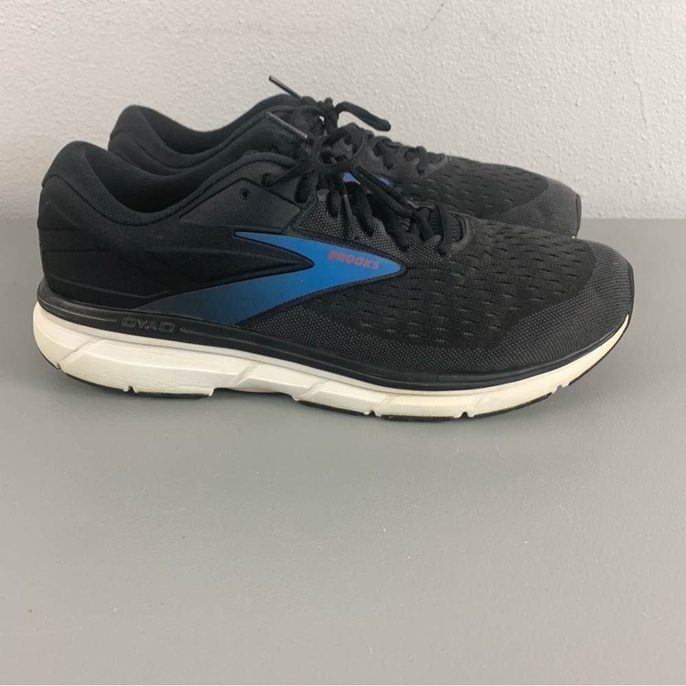 Brooks Dyad11 Mens Running Shoes Size 15 Black Blue **New Custom Insoles* EUC